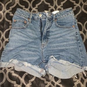 Light blue denim shorts